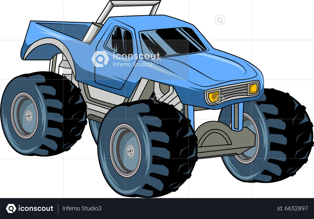 Camión monstruo todoterreno  Ilustración