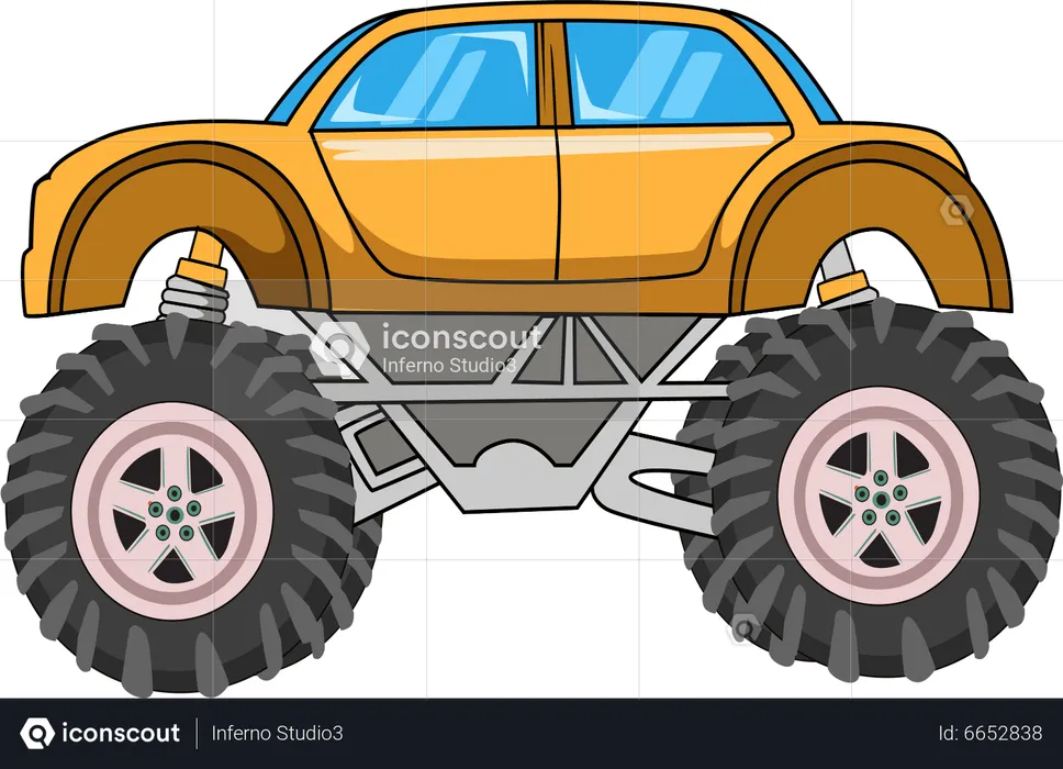 Camión monstruo todoterreno  Ilustración