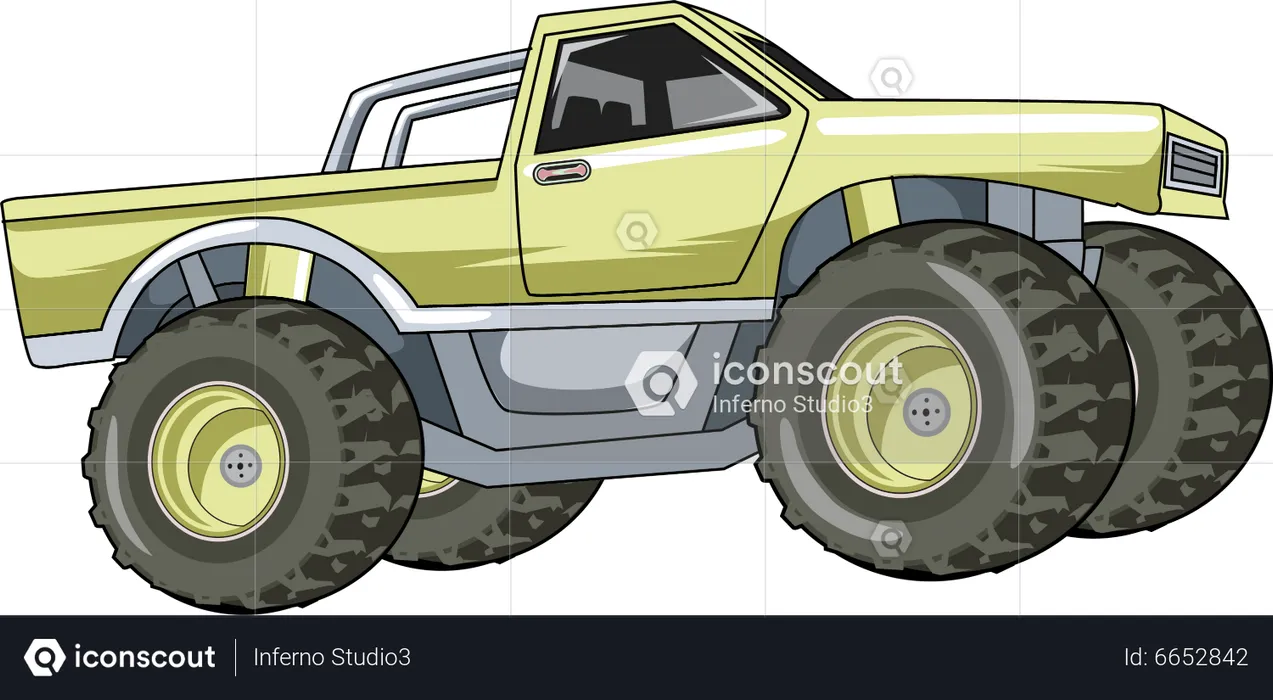 Cartoon monster truck big boys car 4x4 vehicle Vector Image