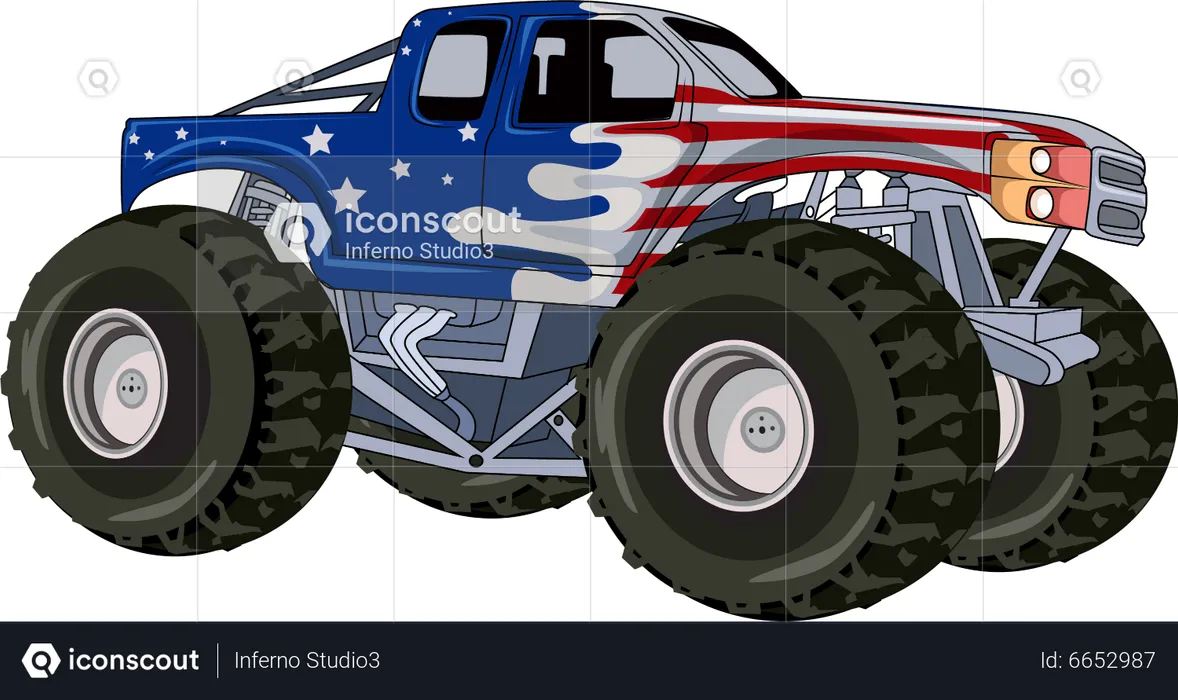 Monster truck off-road vehicle  Illustration