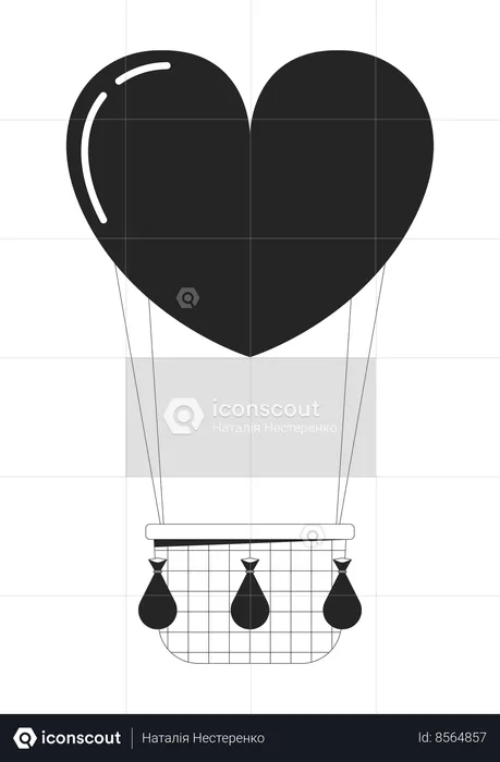 Montgolfière flottante  Illustration