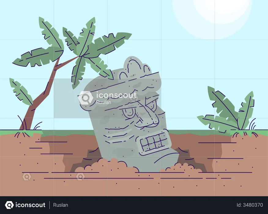 Monument of ancient lost civilization  Illustration