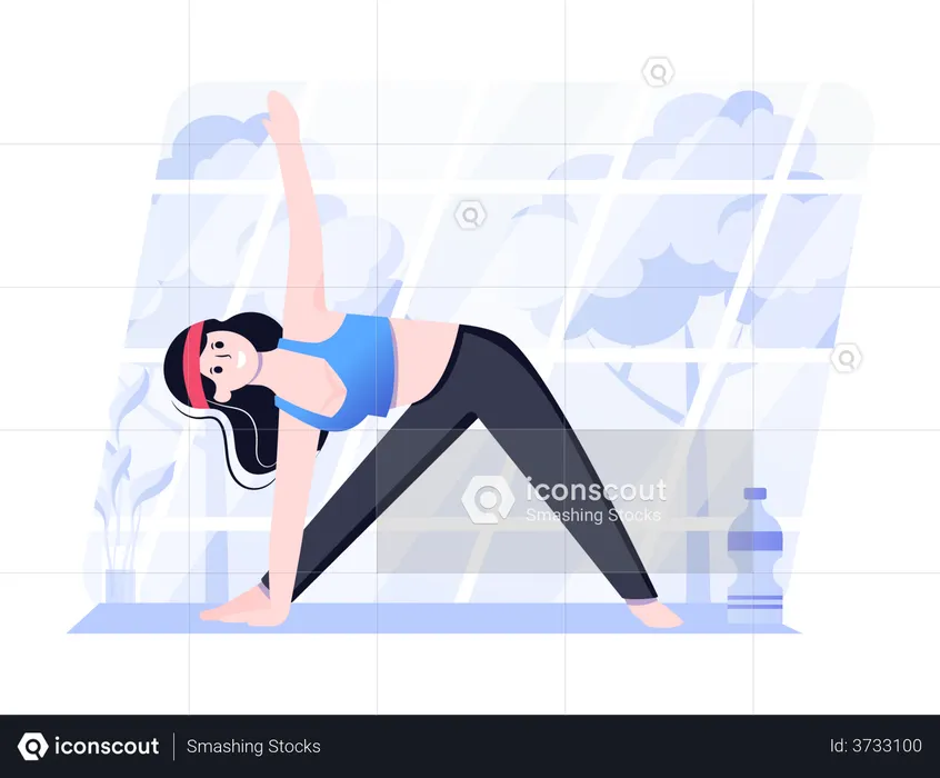 Moon pose by girl  Illustration