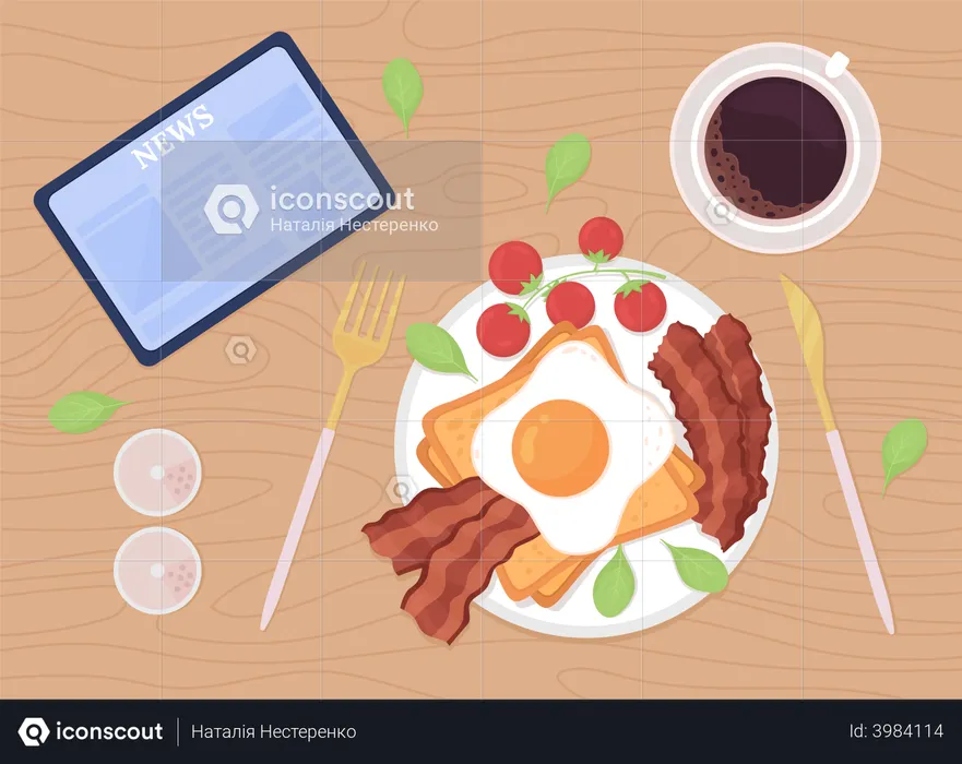 Morning breakfast  Illustration