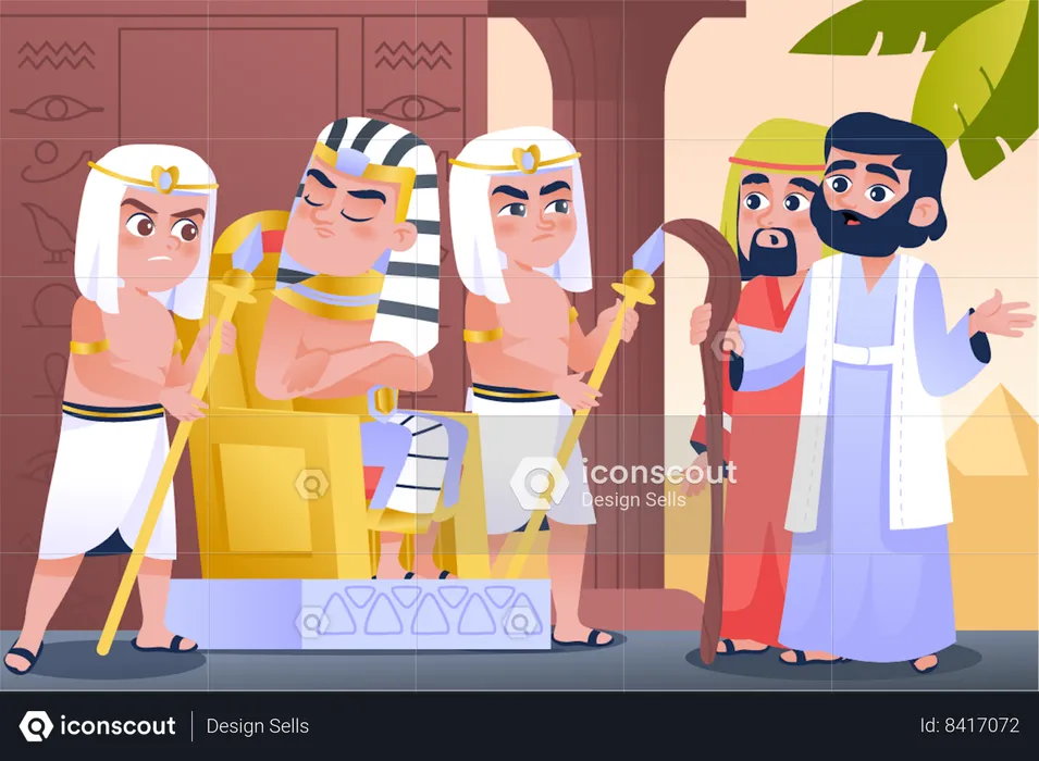 Moses came to Pharaoh  Illustration