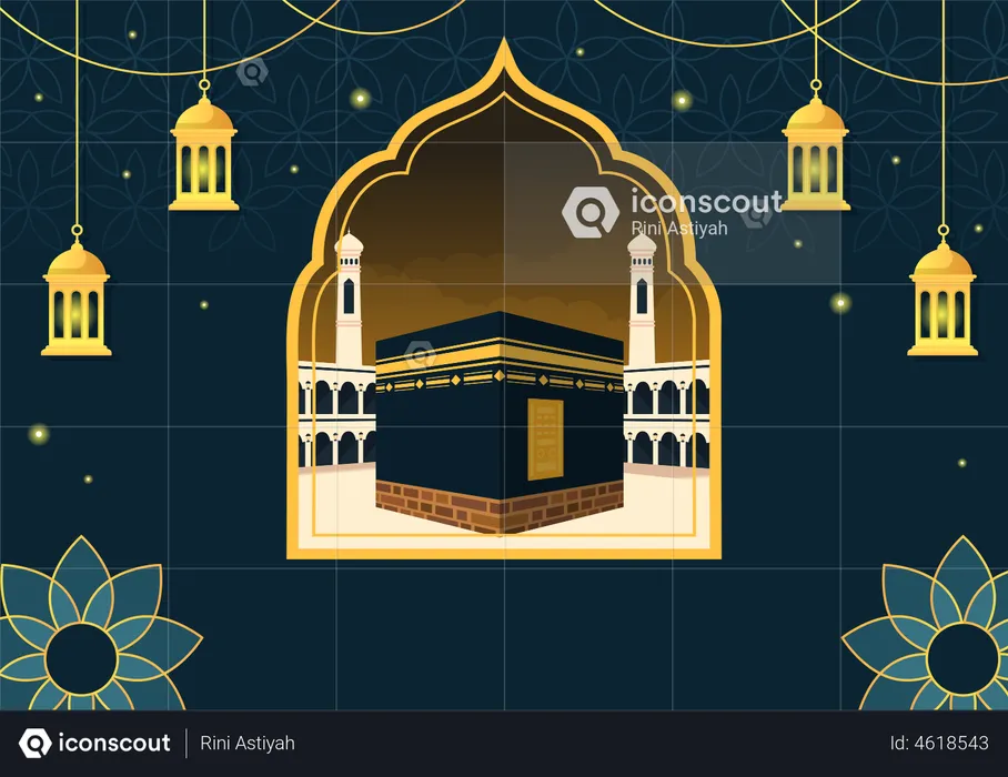 Mosque in mecca  Illustration
