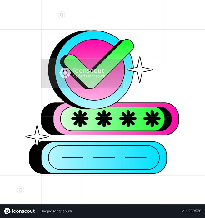 Mot de passe sécurisé approuvé  Illustration