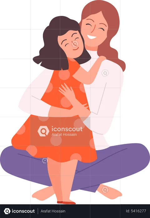 Mother and daughter  Illustration
