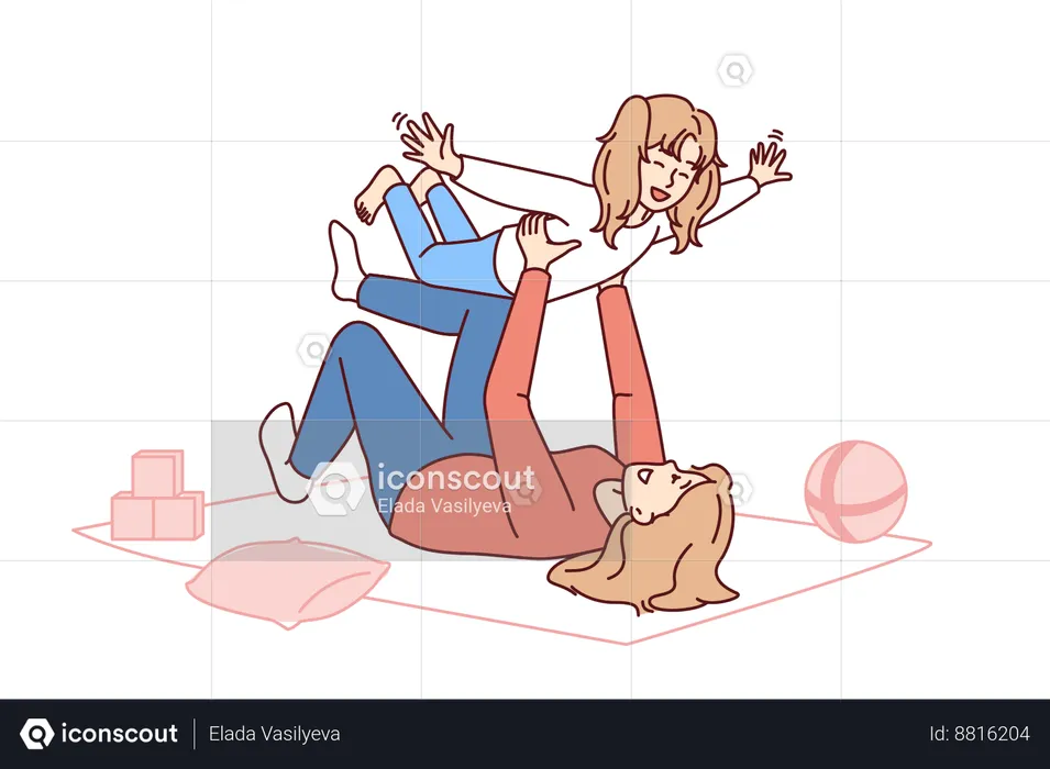 Mother and daughter are spending quality time  Illustration