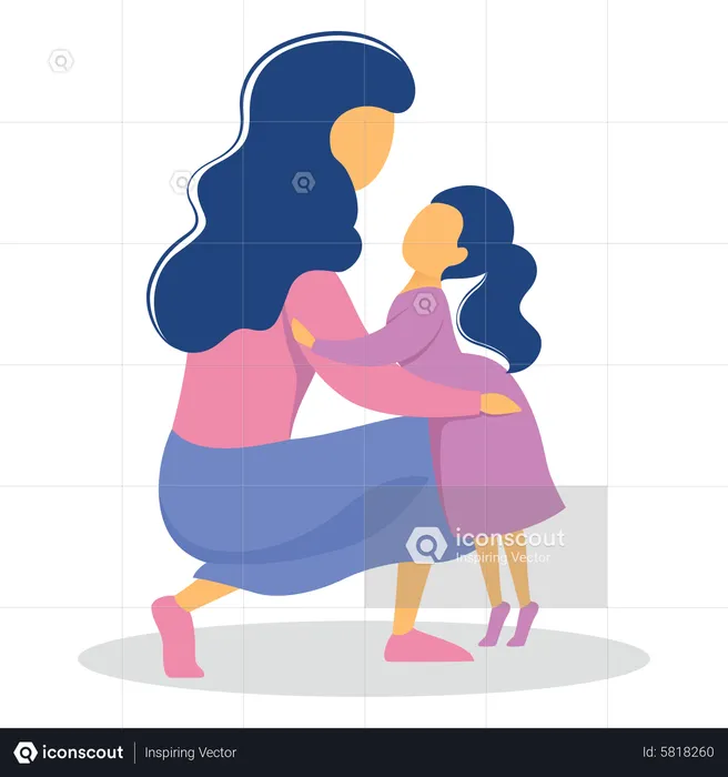 Mother and daughter spending time together  Illustration