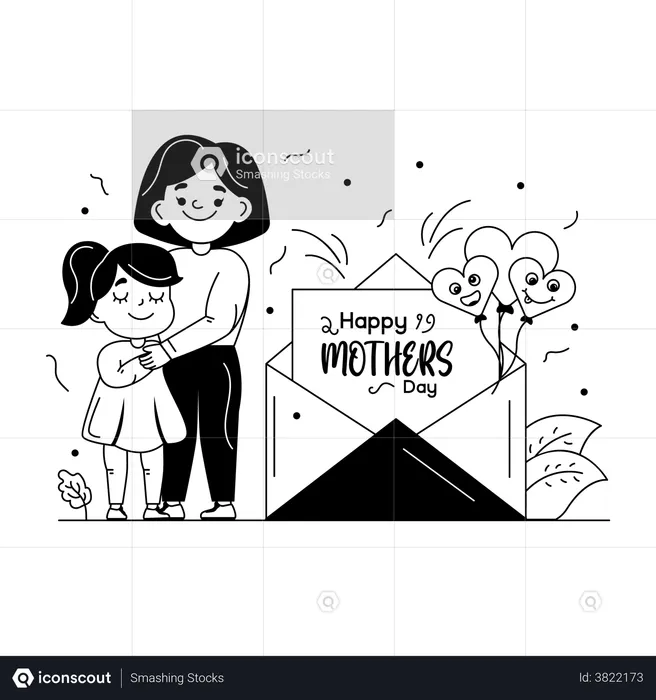 Mother Day Invitation  Illustration