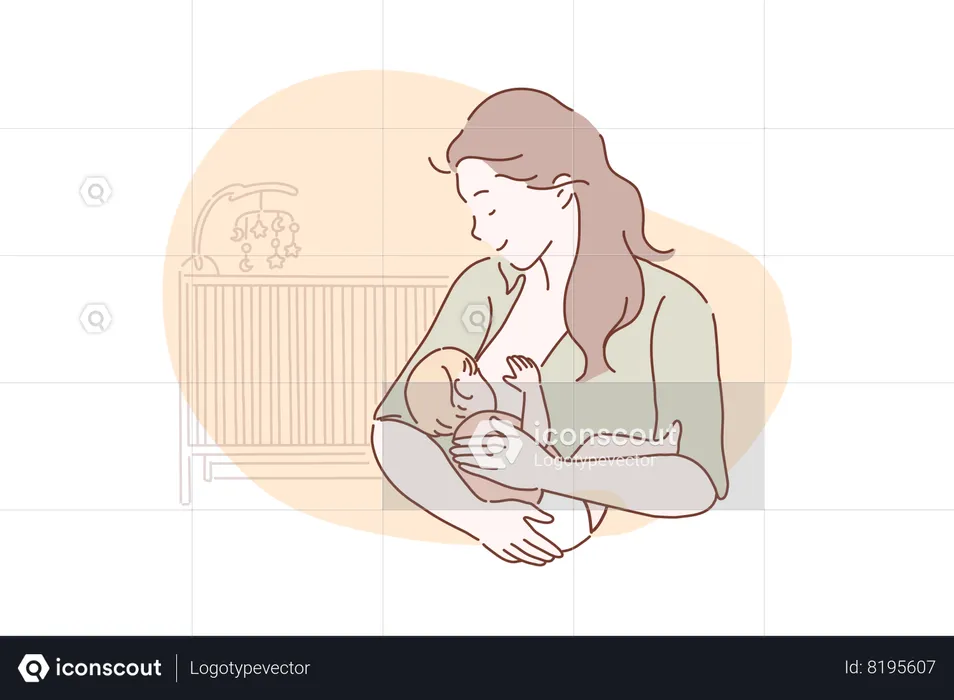 Mother doing breastfeeding  Illustration