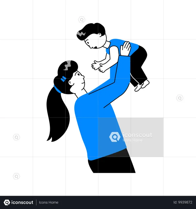 Mother doing Maternal Care  Illustration