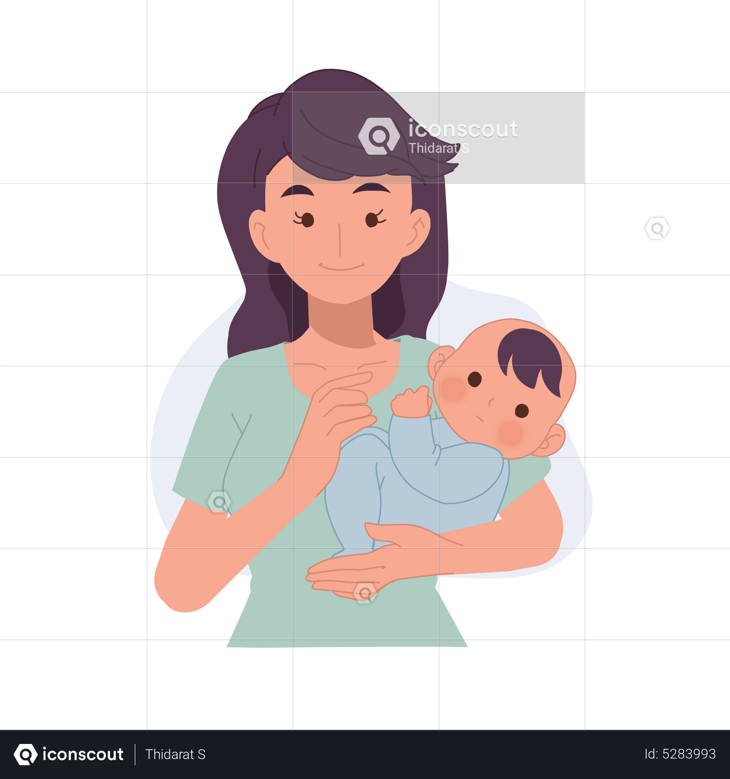 Best Mother Holding Baby Illustration Download In PNG & Vector Format