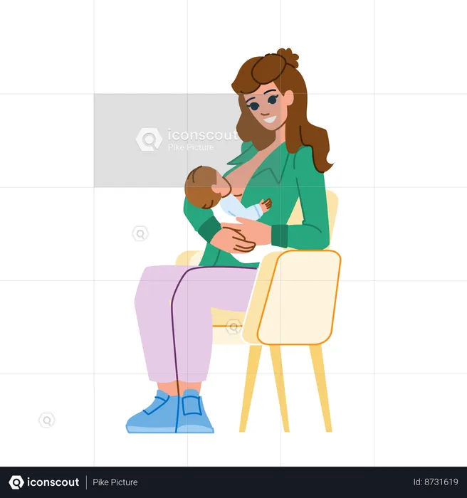 Mother is doing breastfeeding  Illustration