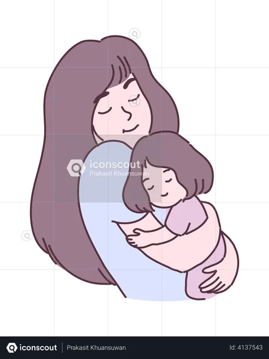 Mother loving her child  Illustration