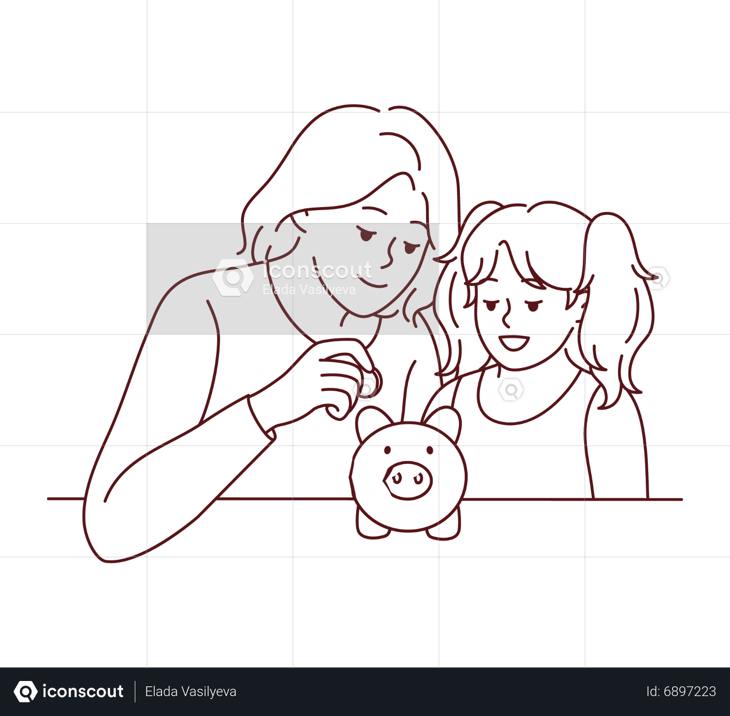 Girl And Boy Hugging Tree On Watercolor Paint Circle Stock Illustration -  Download Image Now - iStock