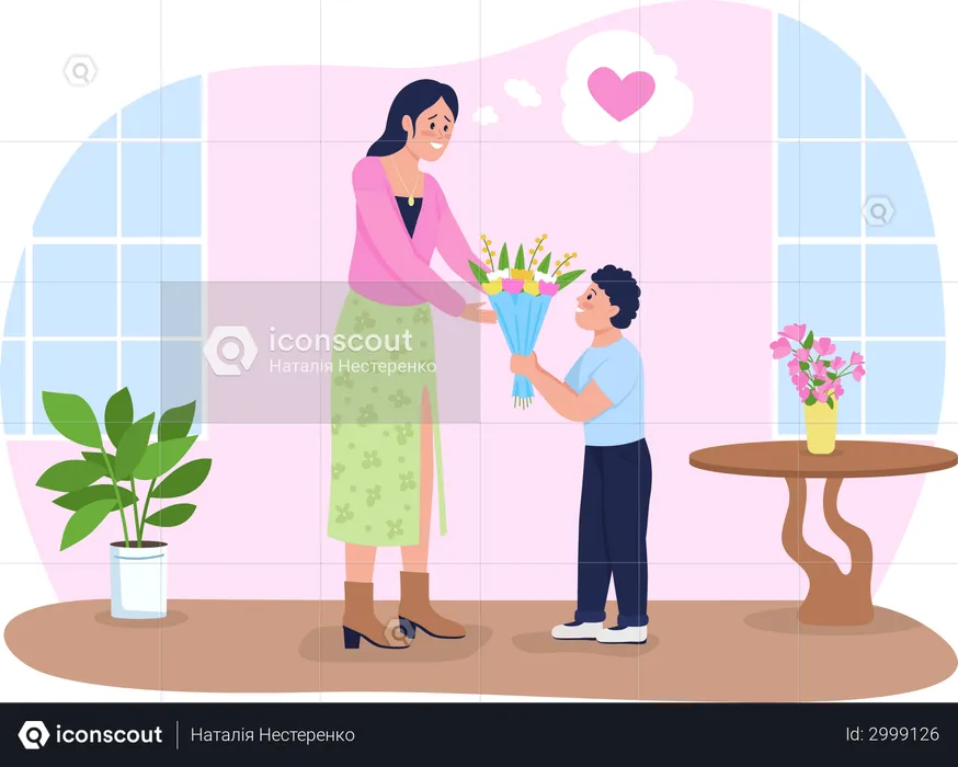 Mothers day greeting  Illustration