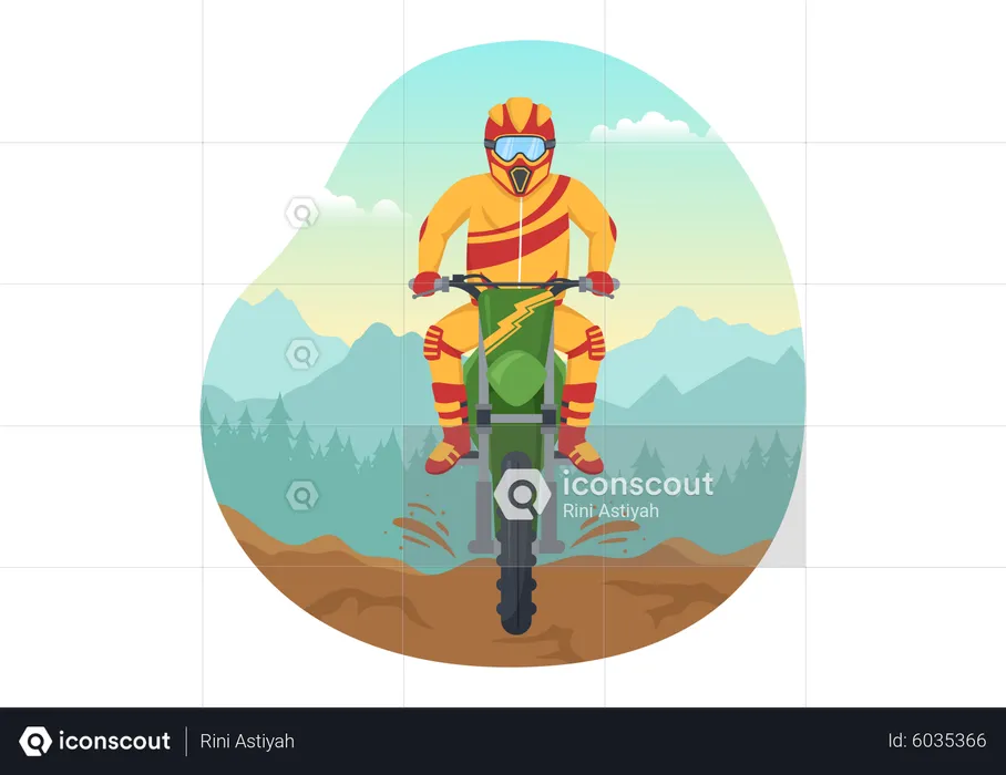 Motocross Sport  Illustration