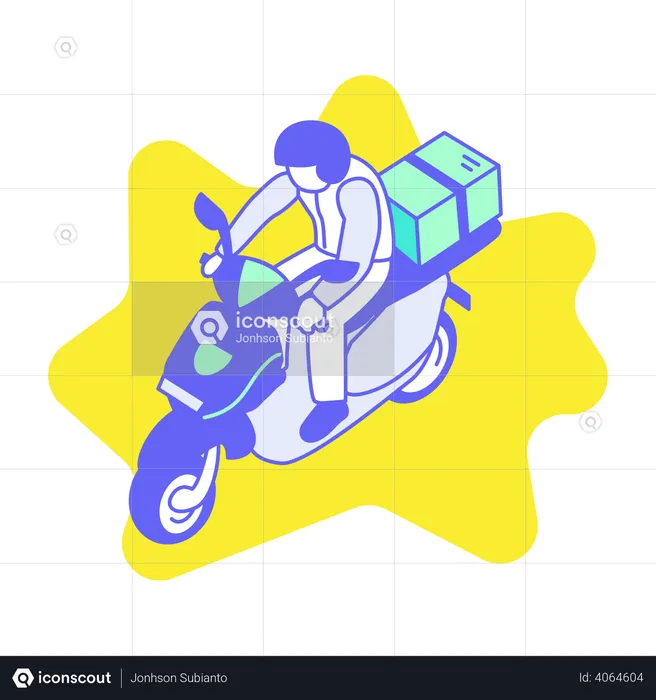 Motorbike delivery  Illustration