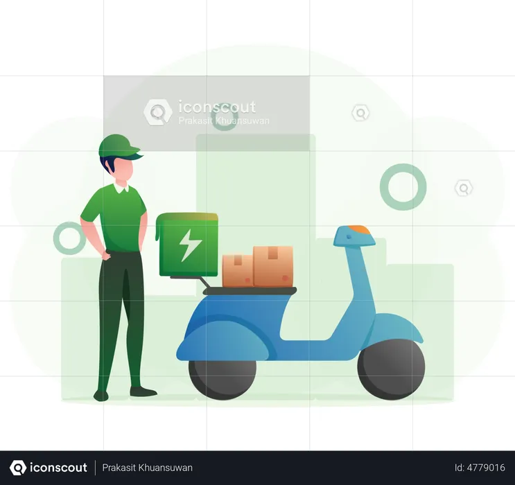 Motorcycle Delivery  Illustration