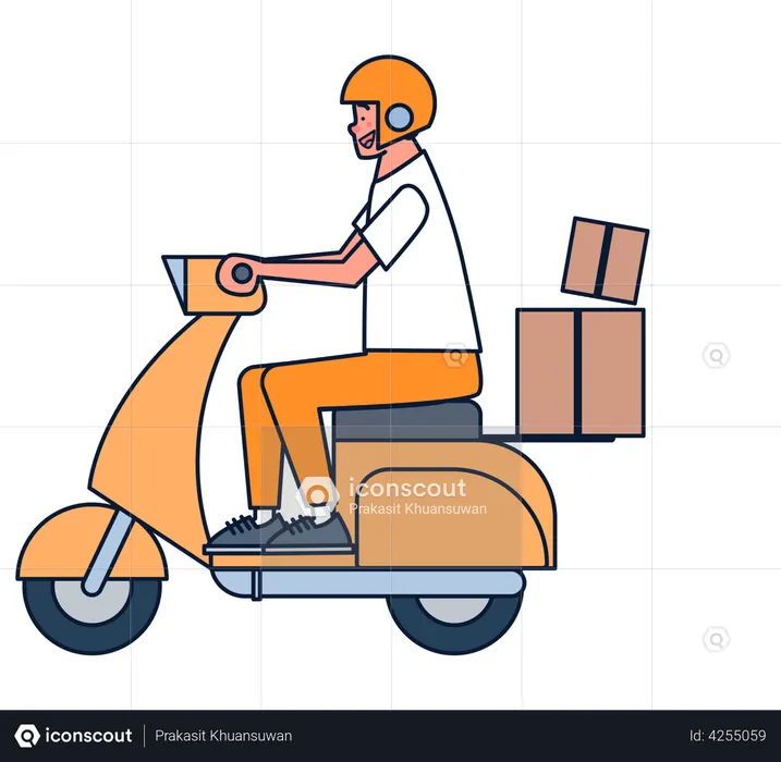 Motorcycle delivery  Illustration