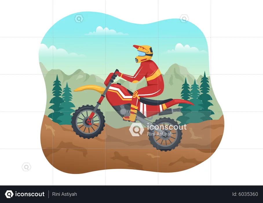 Mountain biking  Illustration
