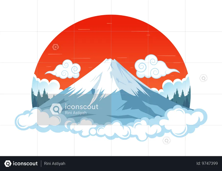 Mountain Day in Japan  Illustration