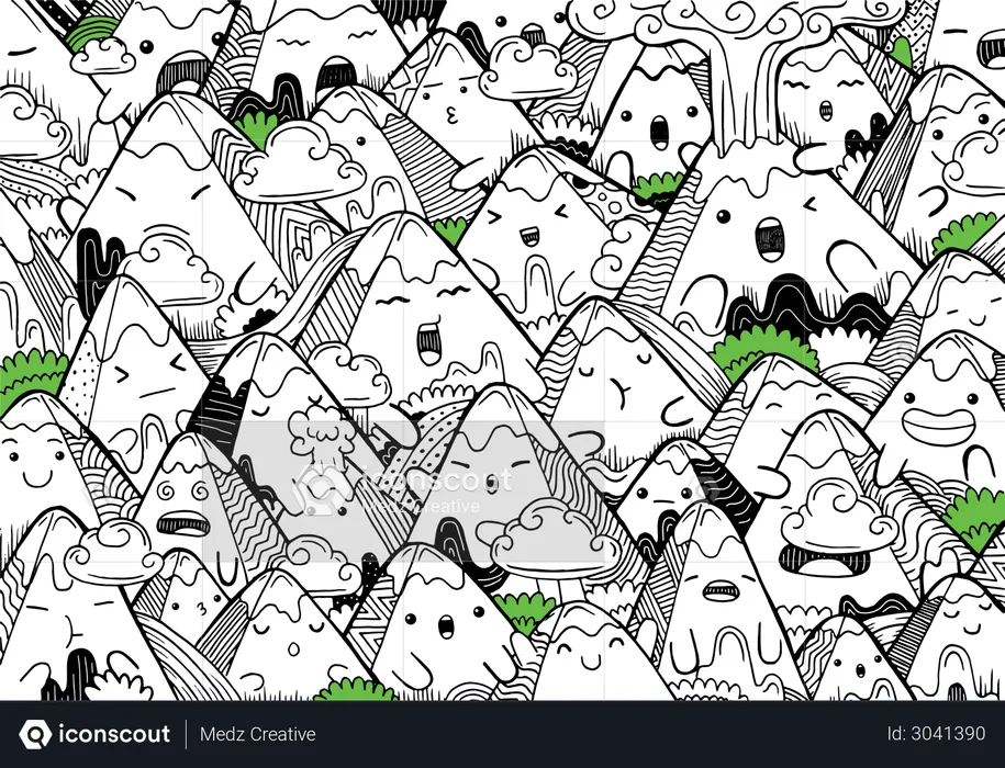 Mountains Pattern  Illustration