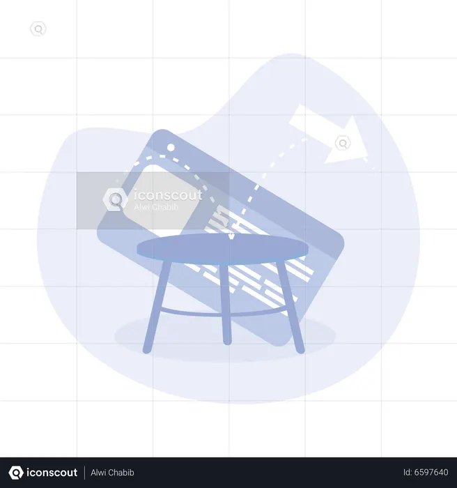 Mouse pointer fall and bounce on trampoline on website page  Illustration