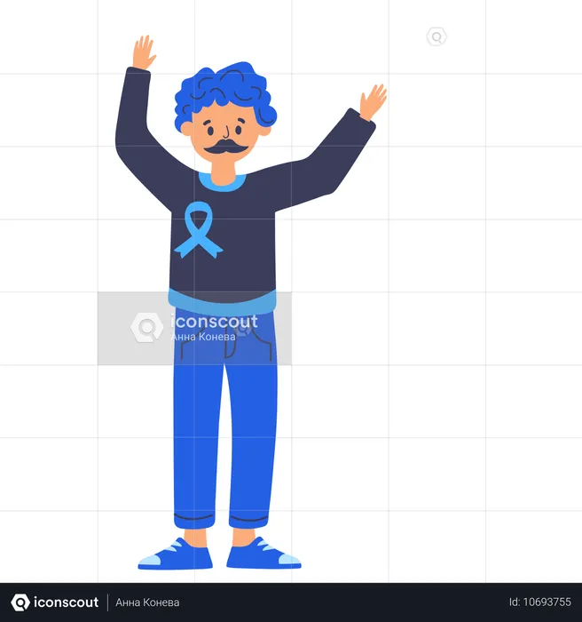 Homme movember avec ruban  Illustration