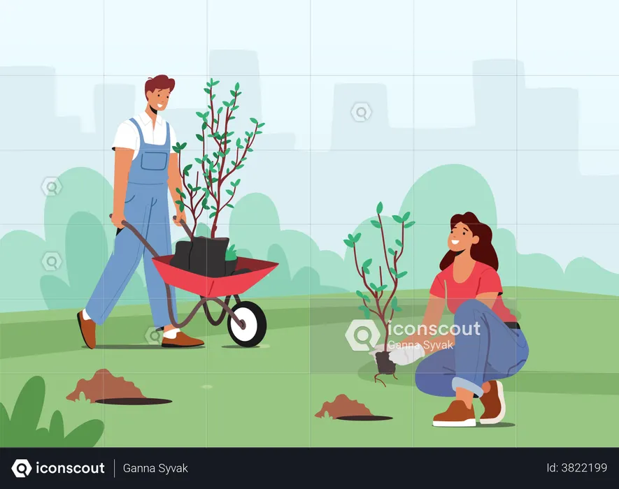 Movimiento ambiental global y reforestación  Ilustración