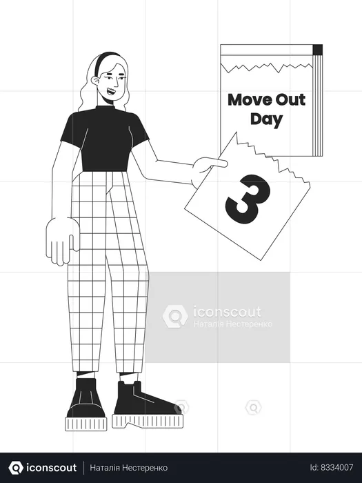 Moving out day calendar tear off  Illustration