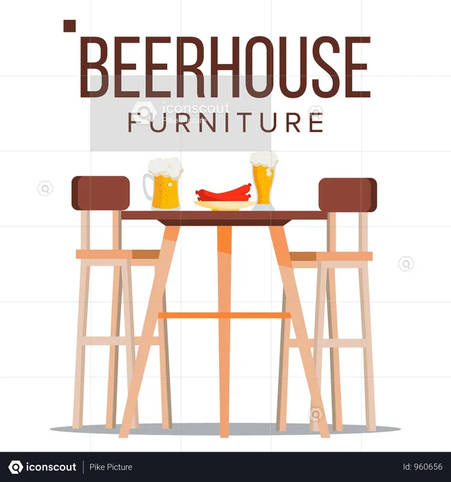 Muebles de la casa de la cerveza  Illustration