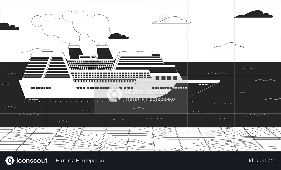 Muelle de cruceros  Ilustración