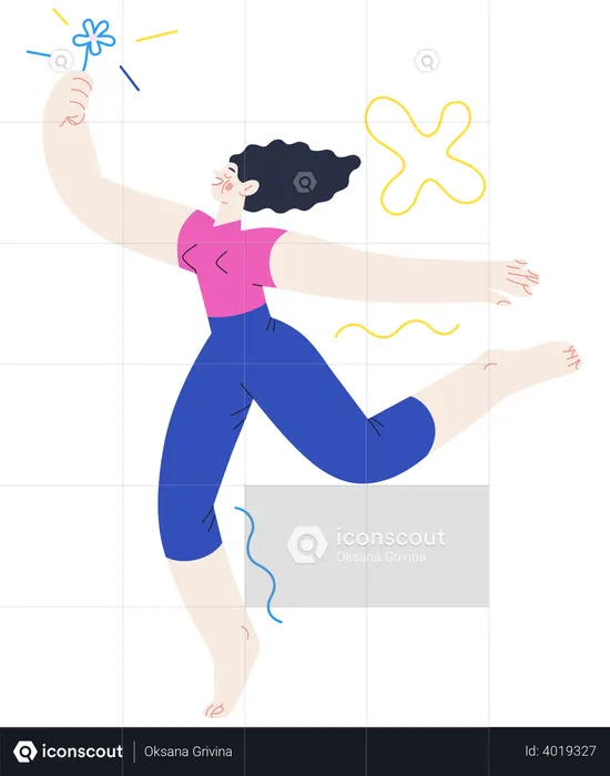 Mujer alegre  Ilustración