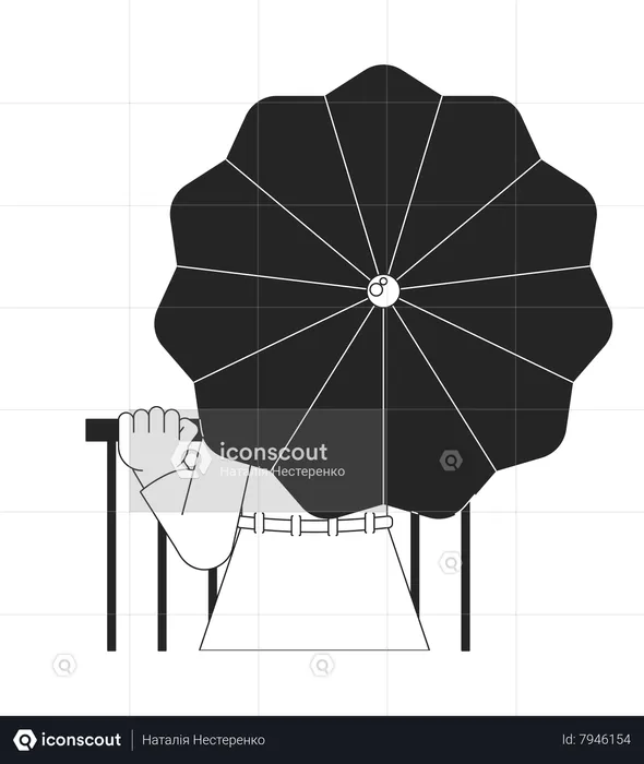 Mujer bajo paraguas  Ilustración