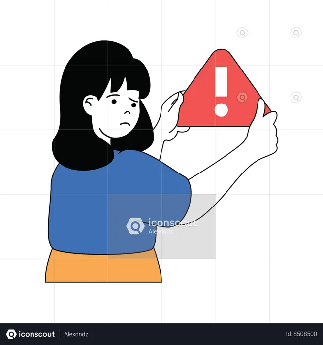 Mujer con advertencia  Ilustración