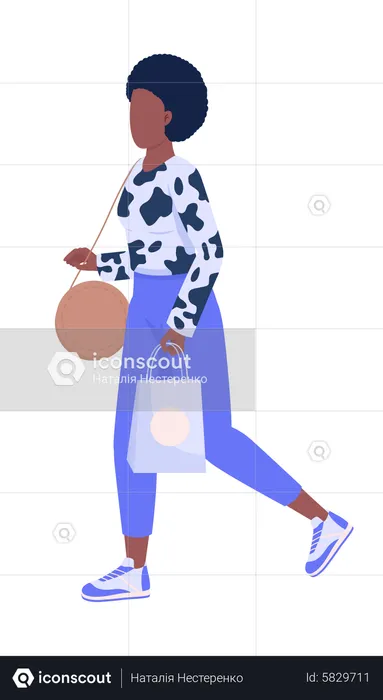 Mujer con compras  Ilustración