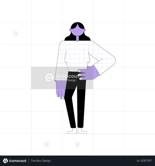 Mujer con la mano en la cintura  Illustration