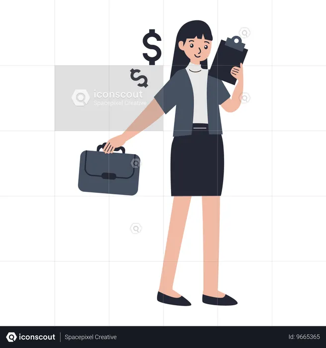 Consultora financiera femenina  Ilustración