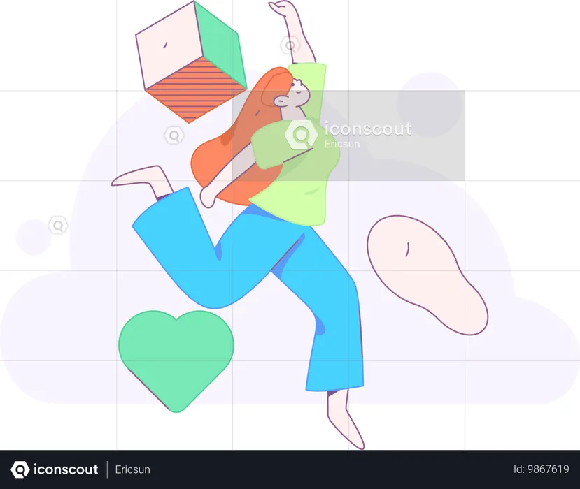 Mujer corriendo  Ilustración