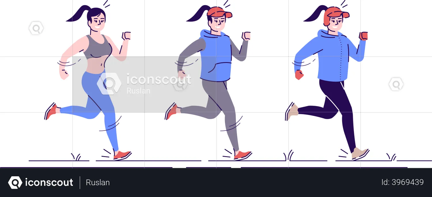 Mujer corriendo  Ilustración