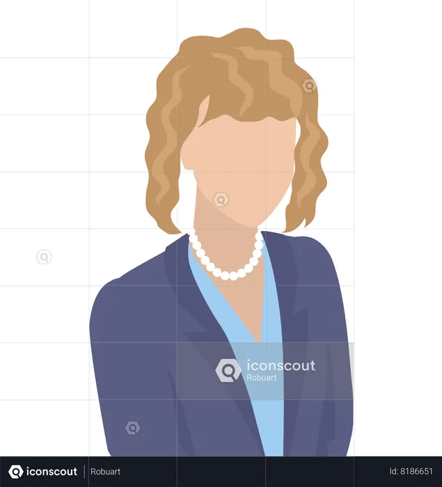 Mujer de negocios con collar blanco  Ilustración