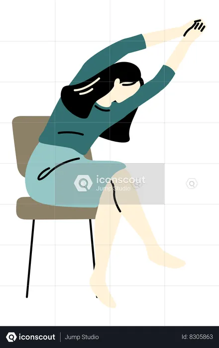 Mujer de negocios haciendo ejercicio de oficina  Ilustración