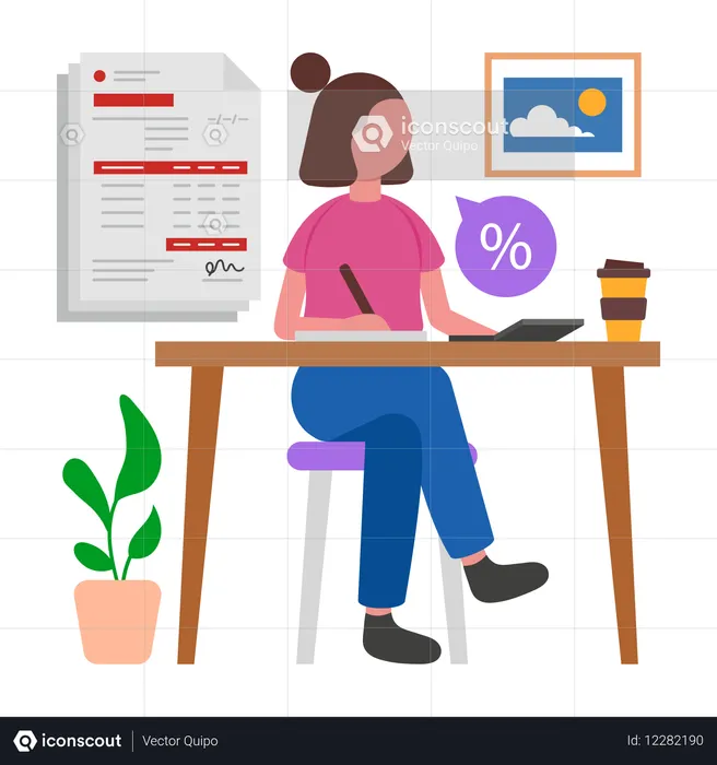 Mujer de negocios pagando factura de compras  Ilustración
