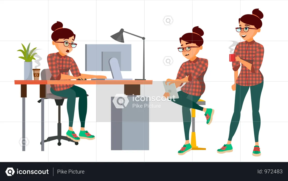 Personaje de mujer de negocios  Ilustración