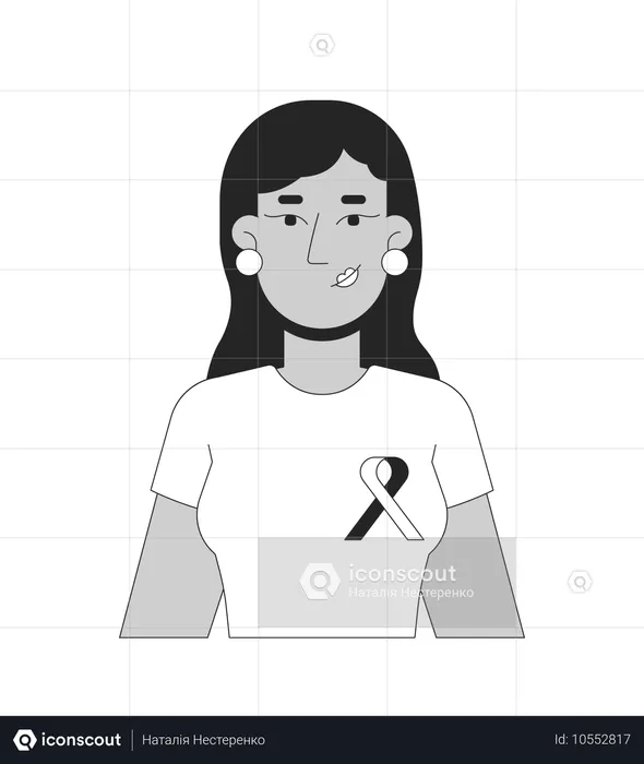 Mujer de Oriente Medio promueve la concienciación sobre el cáncer de mama  Ilustración