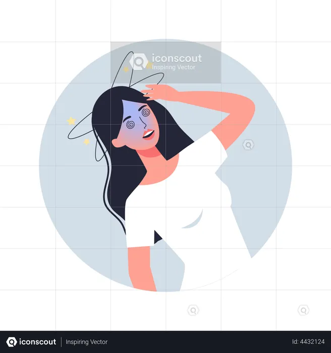 Mujer desmayándose  Ilustración