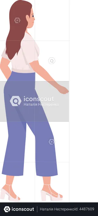 Mujer elegante con sandalias de tacón alto  Ilustración